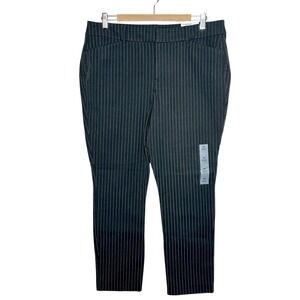 Old Navy Pinstripe Pixie Skinny Pants Dark Gray Womens Size 14 High Rise Ankle